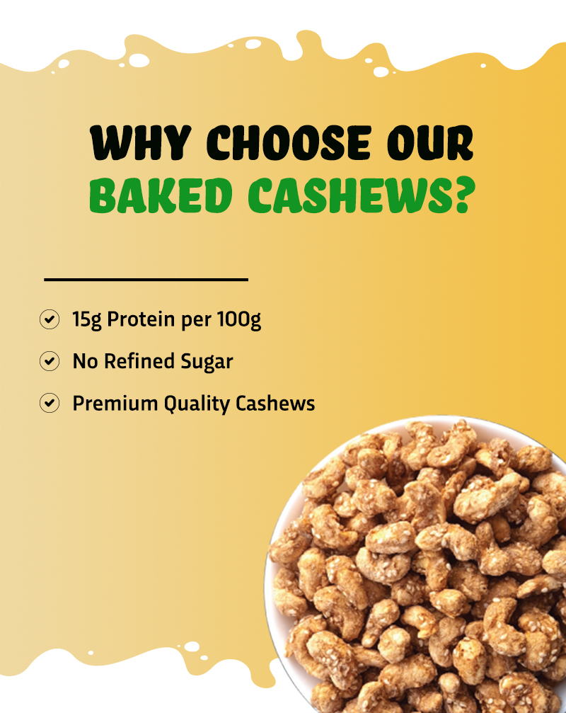 True Elements Baked Cashews Jaggery Spiced Premium Dry Fruits with no refined sugar