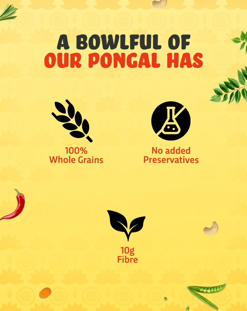 True Elements Oats Pro Pongal is made with 100% Wholegrains & No Added Preservatives 