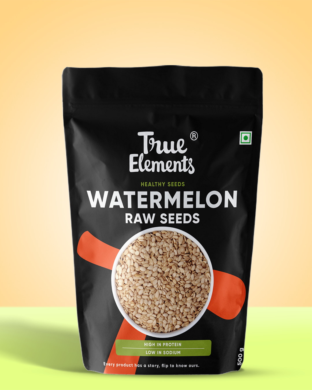 True elements raw watermelon seeds 500g Pouch (Premium Whole Seeds)