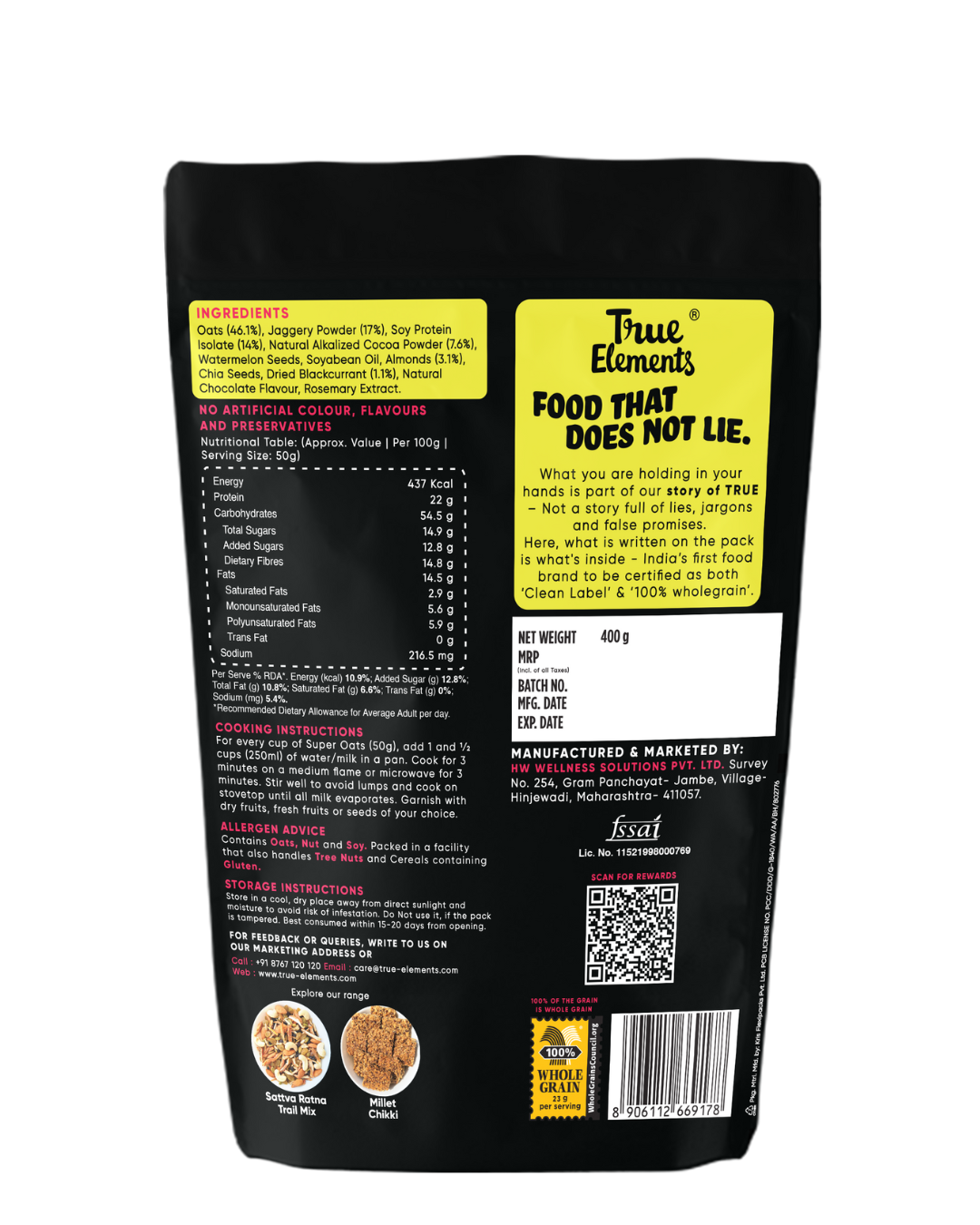 Protein Oats Dark Chocolate - (Contains 21g Protein)