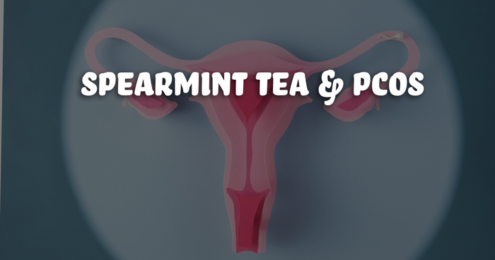 a steaming cup of spearmint leaves with vibrant green leaves of spearmint in it.