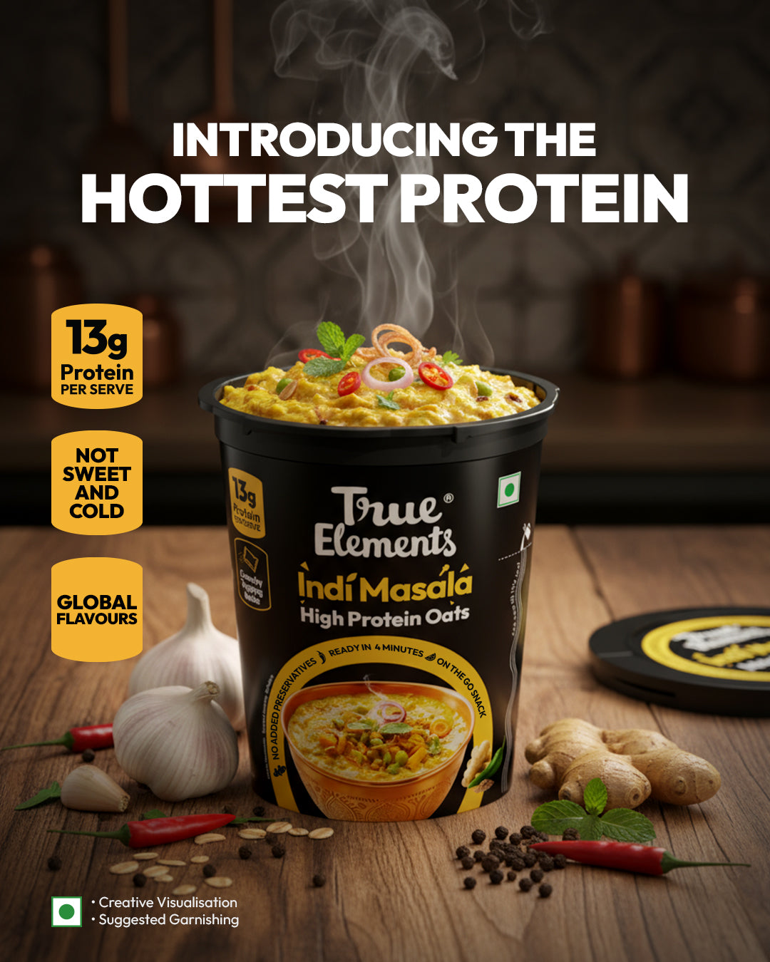 True Elements Indi Masala Protein Oats