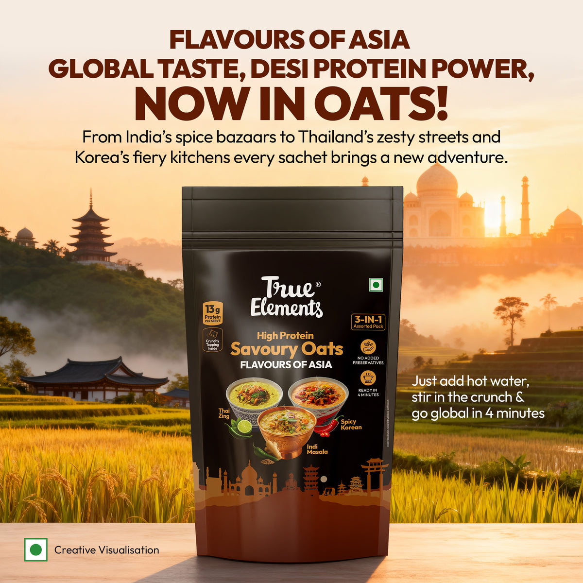 High Protein Savoury Oats - Flavours of Asia