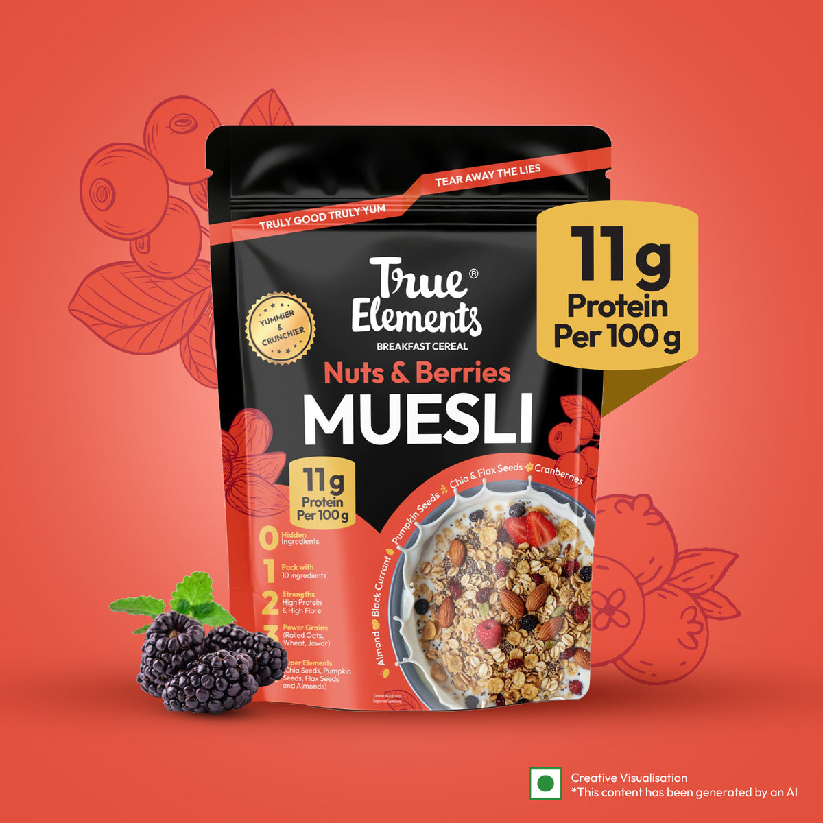 Crunch-loaded Nuts & Berries Muesli 1kg - Fibre Rich