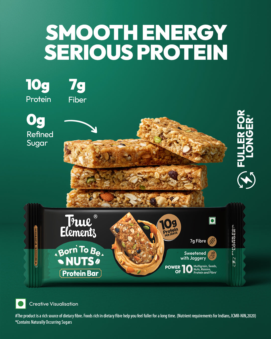 True Elements Born To Be Nuts Protein Bar 50gm (Pack of 6)