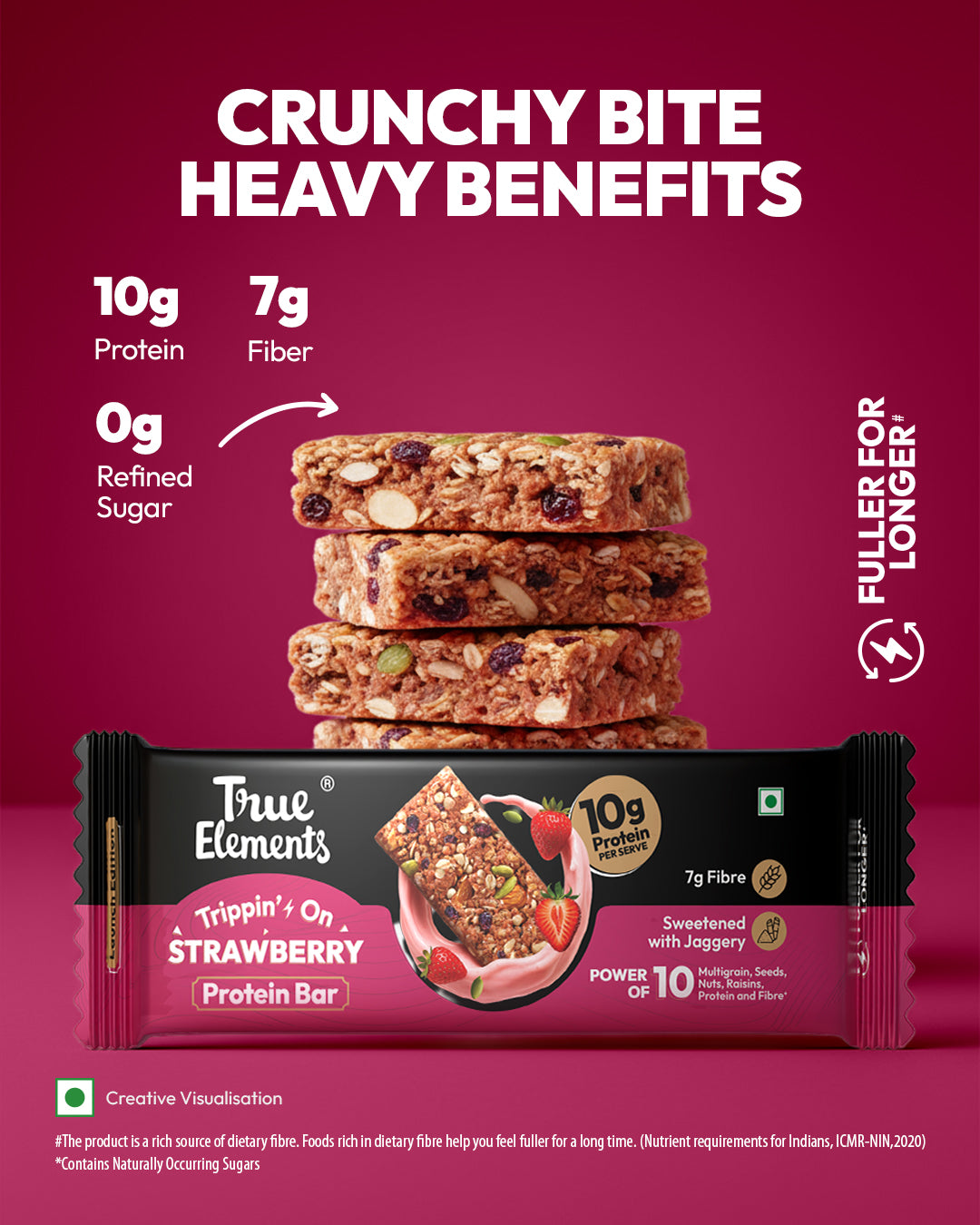 True Elements Trippin On Berry Protein Bar 50gm (Pack of 6)