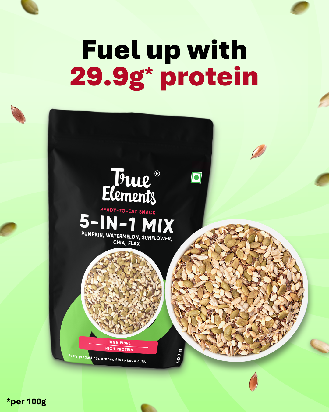 True Elements 5 in 1 Super Seeds Mix (30g Protein) True Elements 5 in 1 Super Seeds Mix (30g Protein)