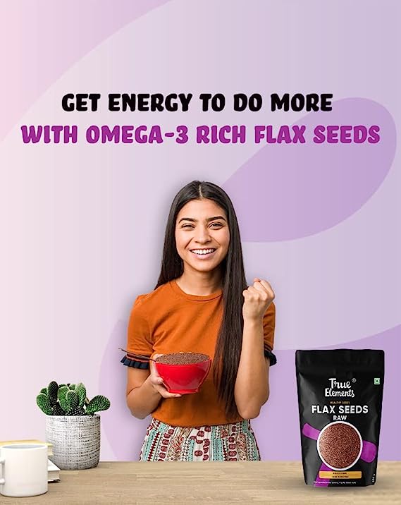 Energise your day with true elements raw flax seeds