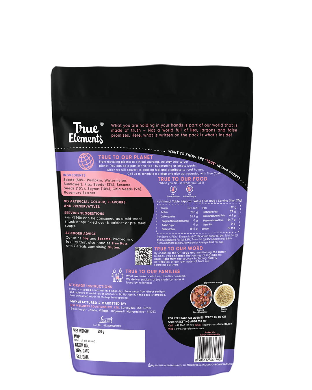 7 in 1 mix 250g ingredients and nutrition value