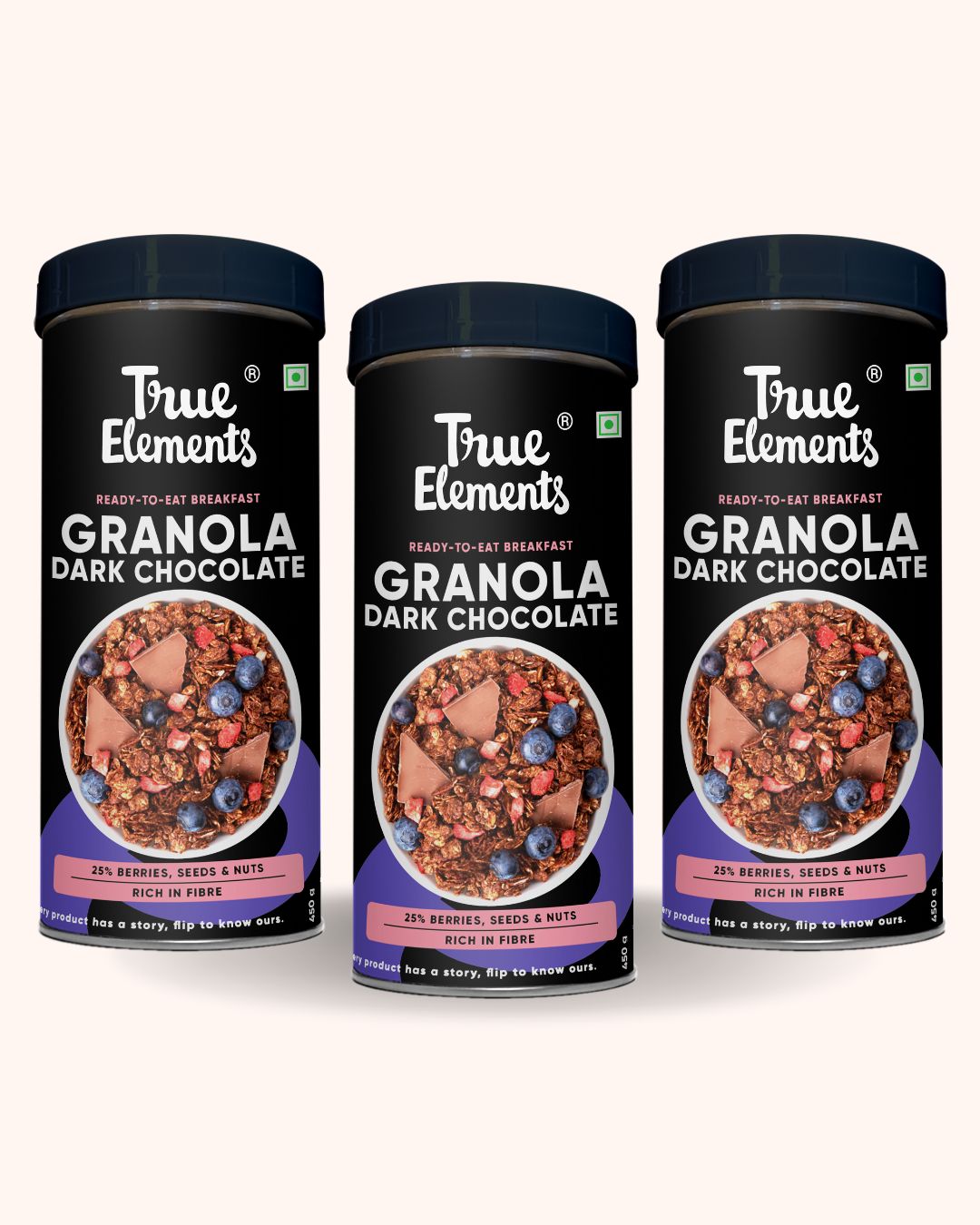 Baked Granola Almonds And Dark Chocolate 450g - pack of 3