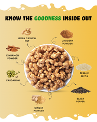 True Elements Baked Cashews Jaggery Spiced Dry Fruits Ingredients.