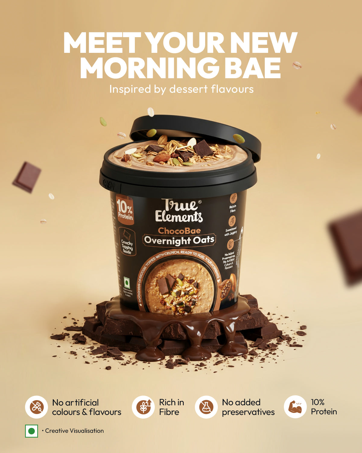True Elements Overnight Oats Choco Bae