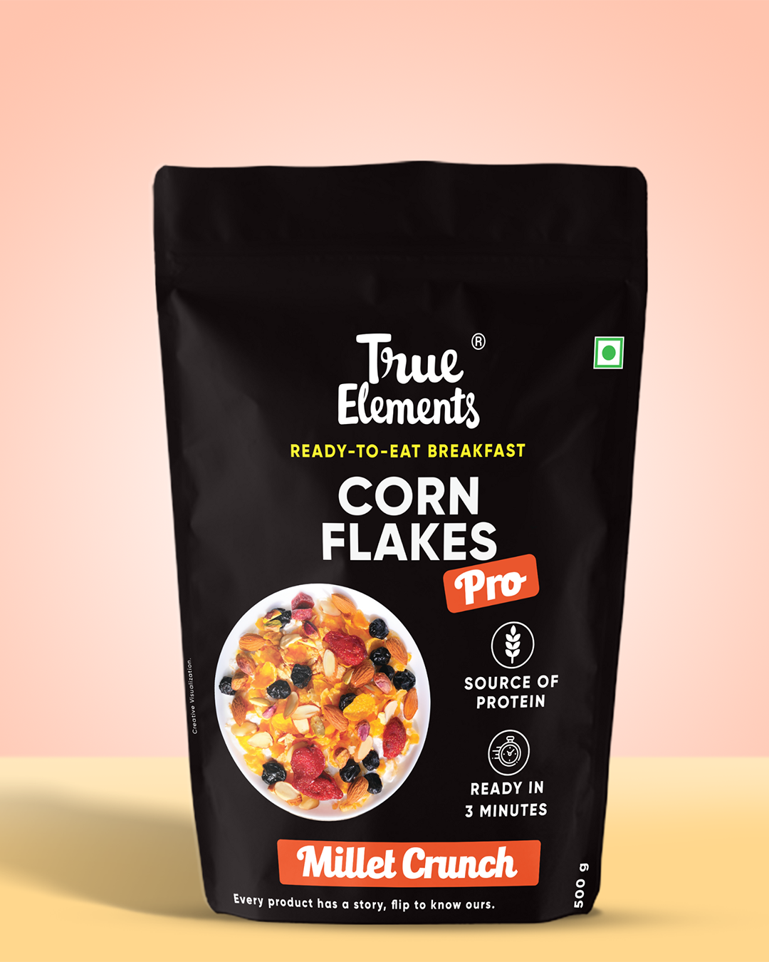 True Elements Corn flakes Millet crunch 500gm