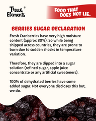 True Elements Chatpati Cranberries declaration