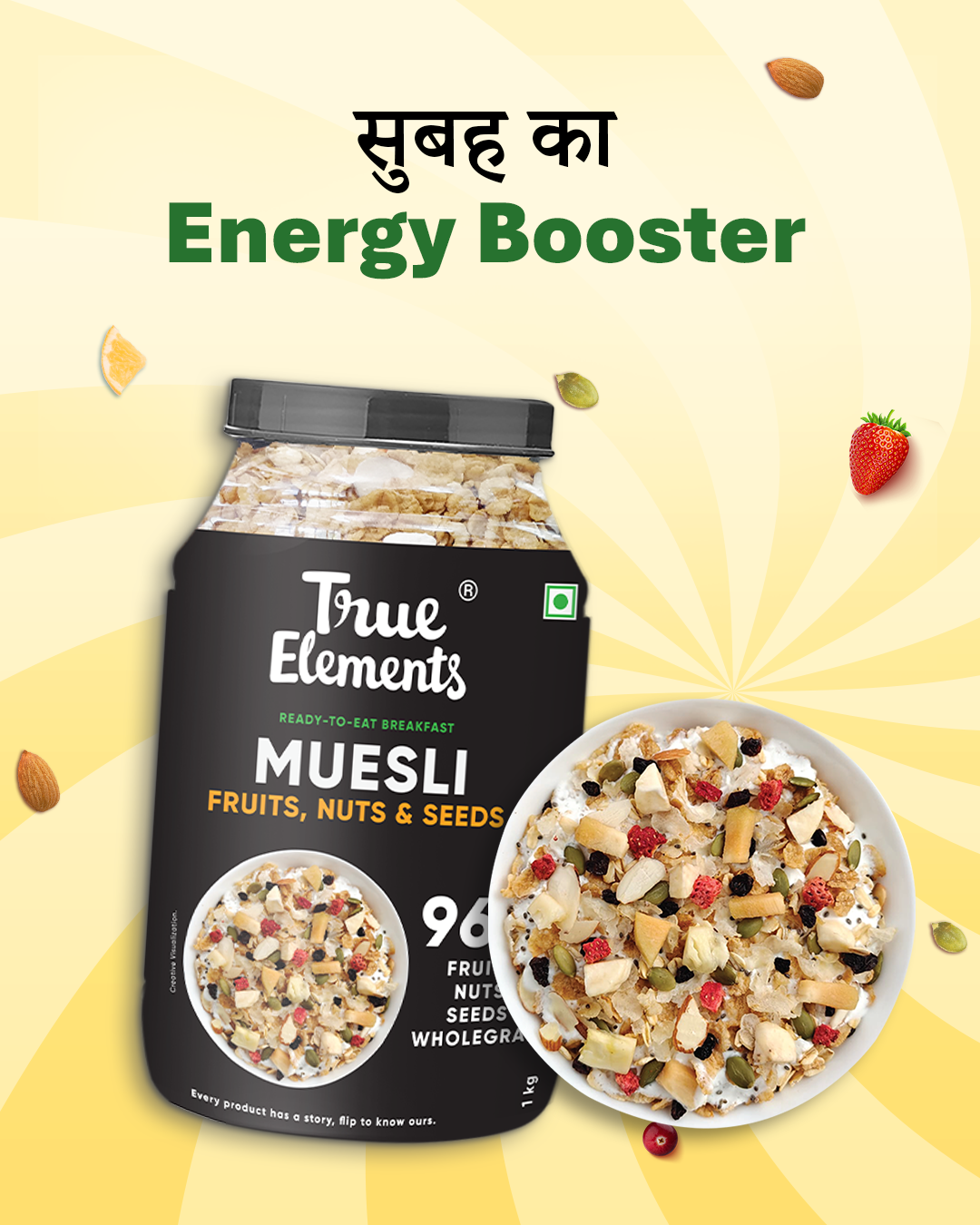 Real Freeze Dried Fruits & Crunchy Nuts Muesli 1kg