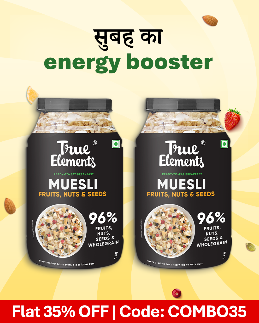 Fruit And Nut Muesli - Pack of 2 (1kg each)