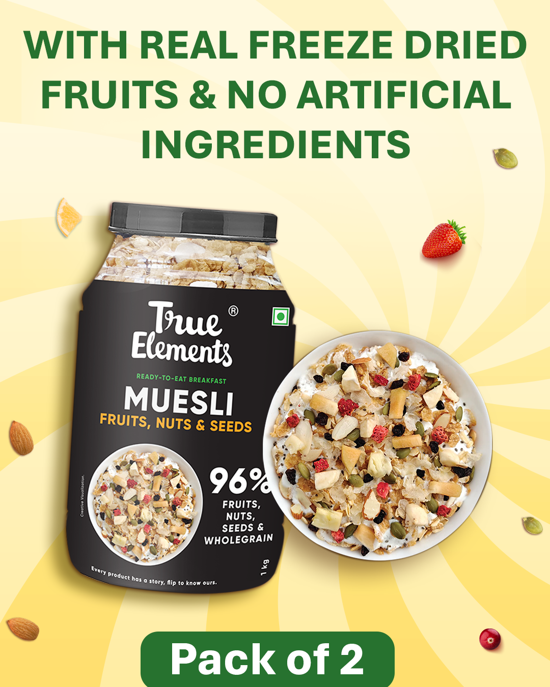 Fruit And Nut Muesli - Pack of 2 (1kg each)