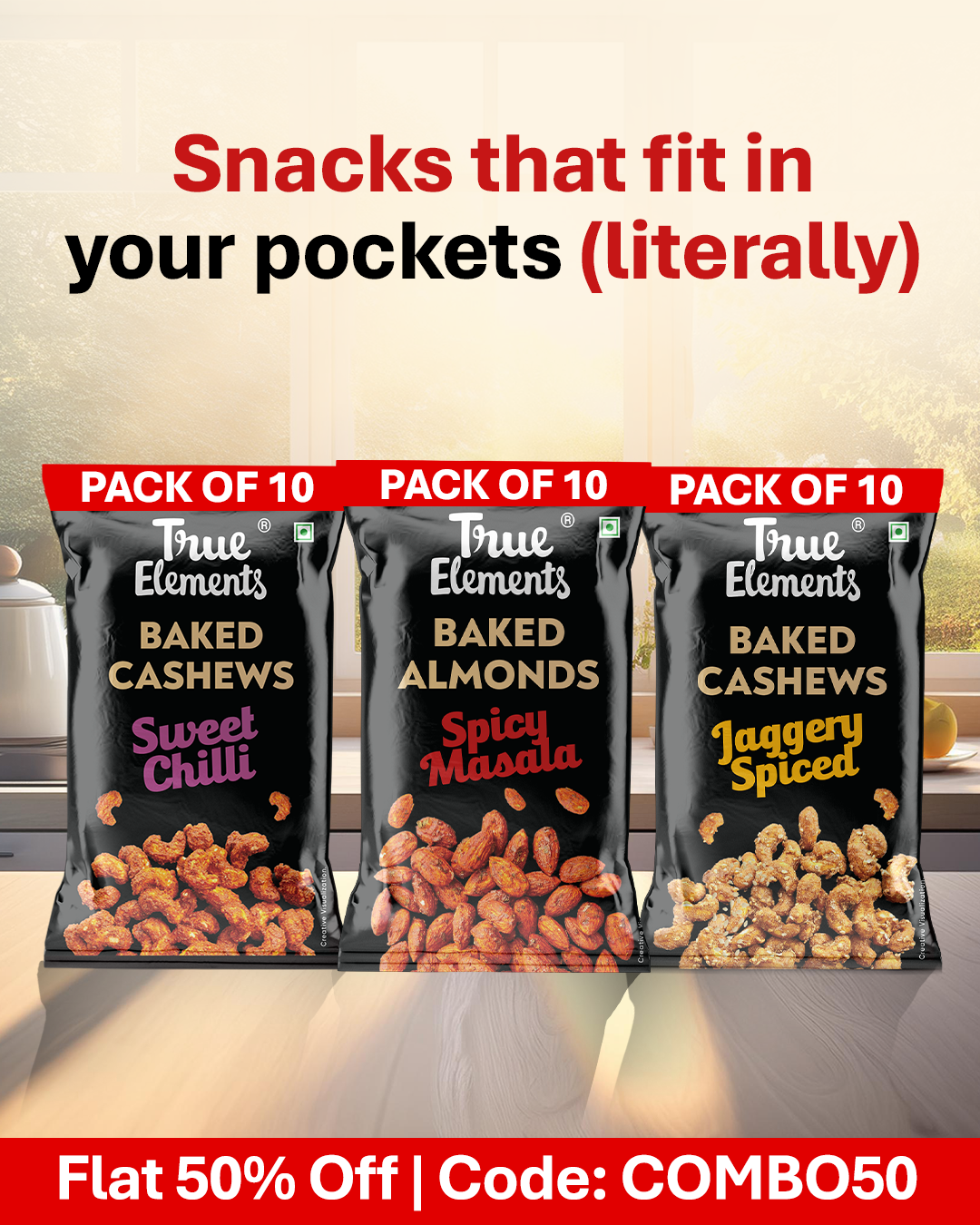 True Elements Monthly Pocket Snacks - Dryfruit Edition - 420gm