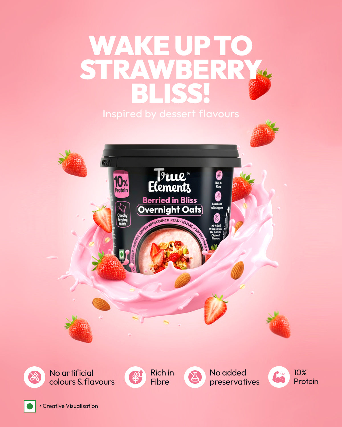 True Elements Overnight Oats Berried in Bliss