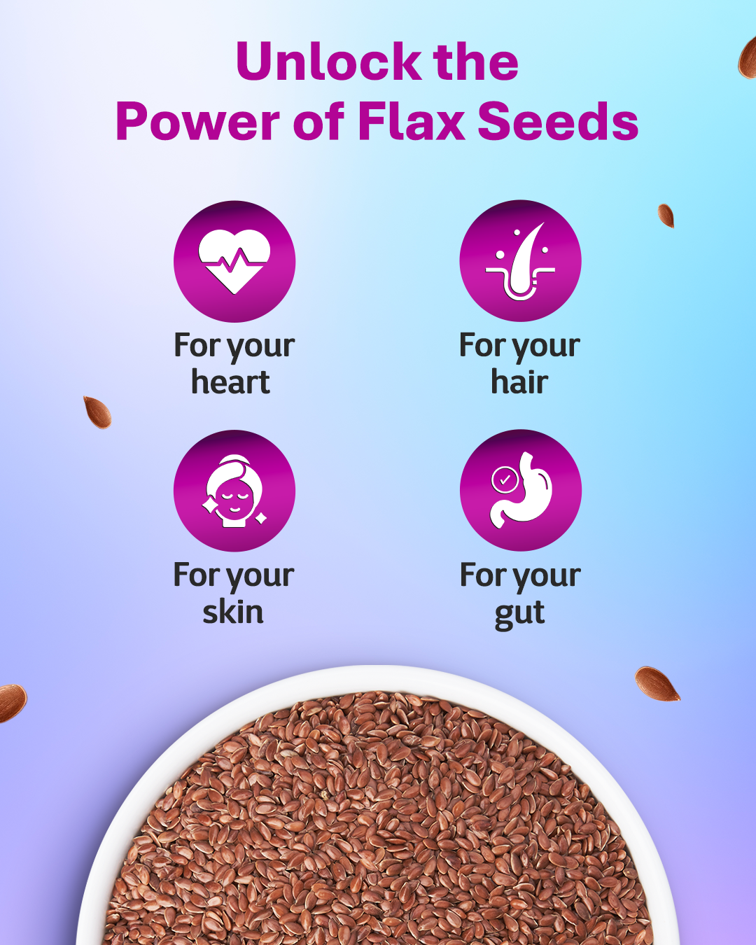 Raw Flax Seeds - Rich in Fibre (25.8g Protein)