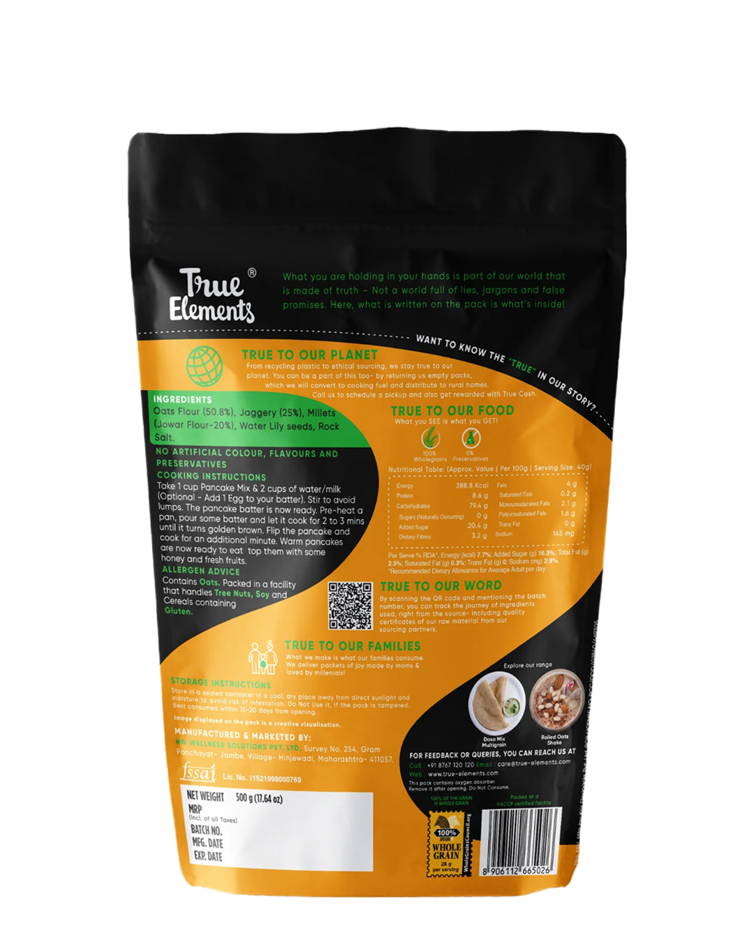 True-Elements-Pancake-Mix-Nutritional-Information