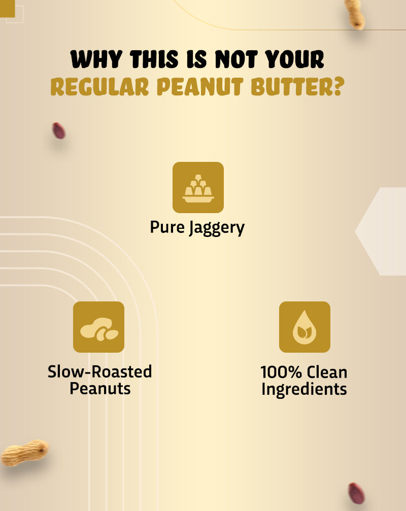 True Elements Peanut Butter Jaggery  made with pure jaggery and have 100% clean ingredients.