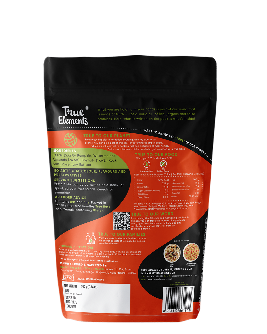 Protein Mix 500g ingredients and nutrition value