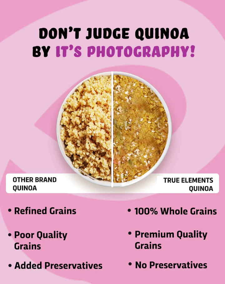 True elements quinoa is 100% natural and are of premium quality.