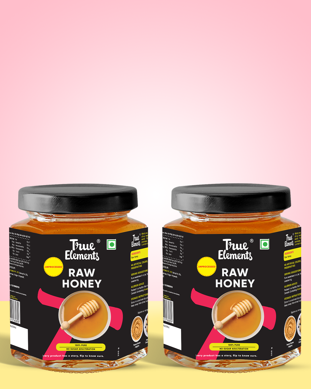 True Elements Raw Honey 350gm (pack of 2) 100% pure honey