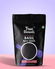 True elements raw basil seeds 250g pouch (Premium Whole Seeds)