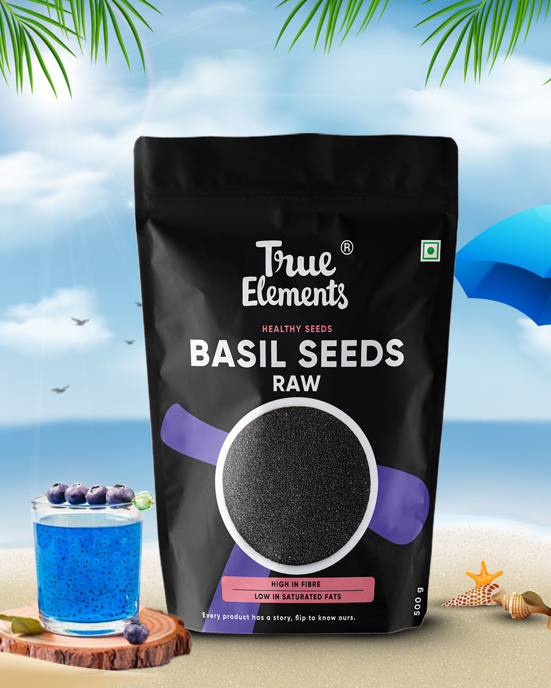 Basil (Sabja) Seeds - Summer Special (Contains 18.7g Protein)