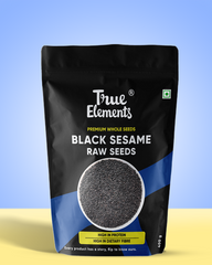 True elements raw black sesame seeds 400g Pouch (Premium Whole Seeds)