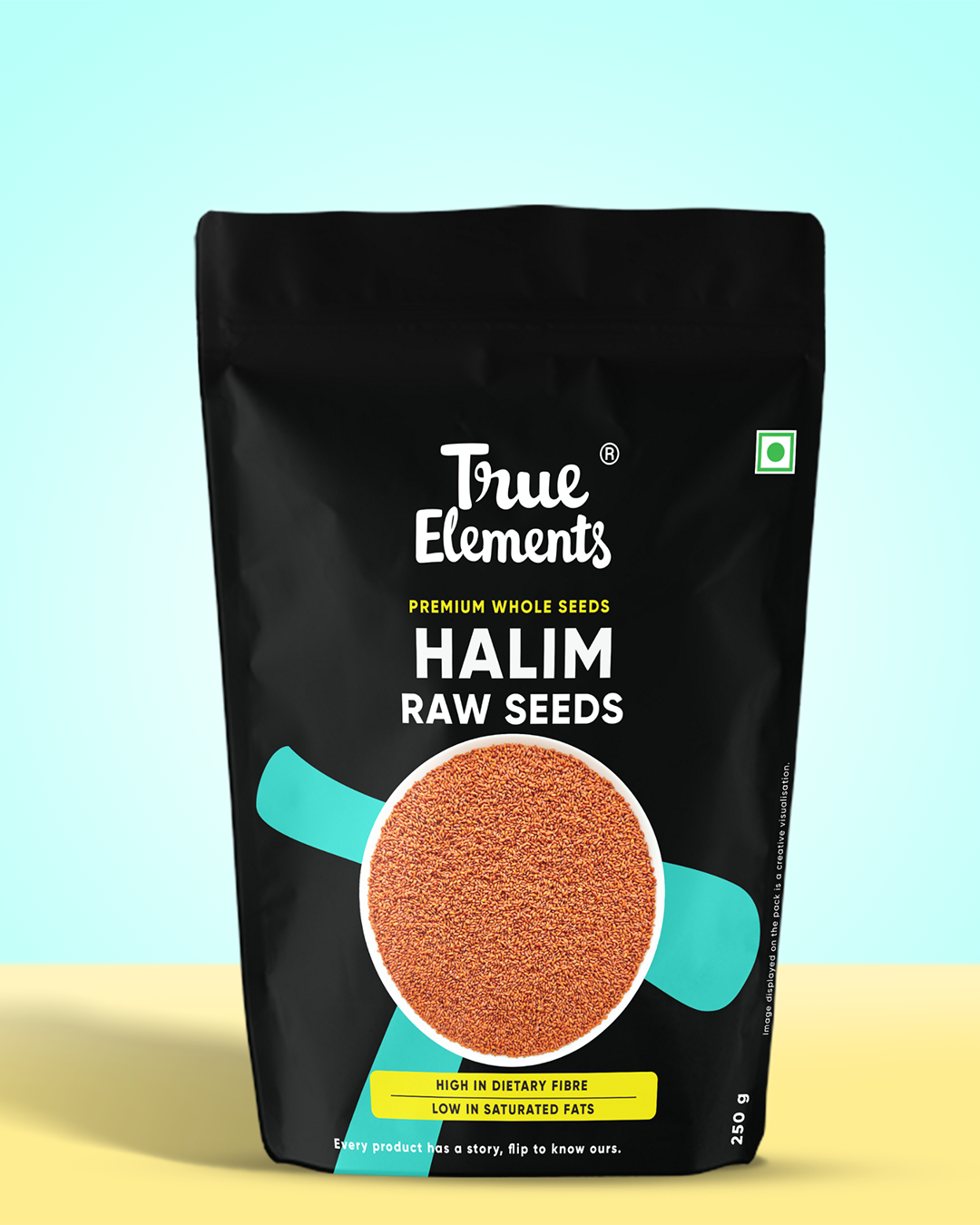 True elements raw halim seeds 250g Pouch (Premium Whole Seeds)