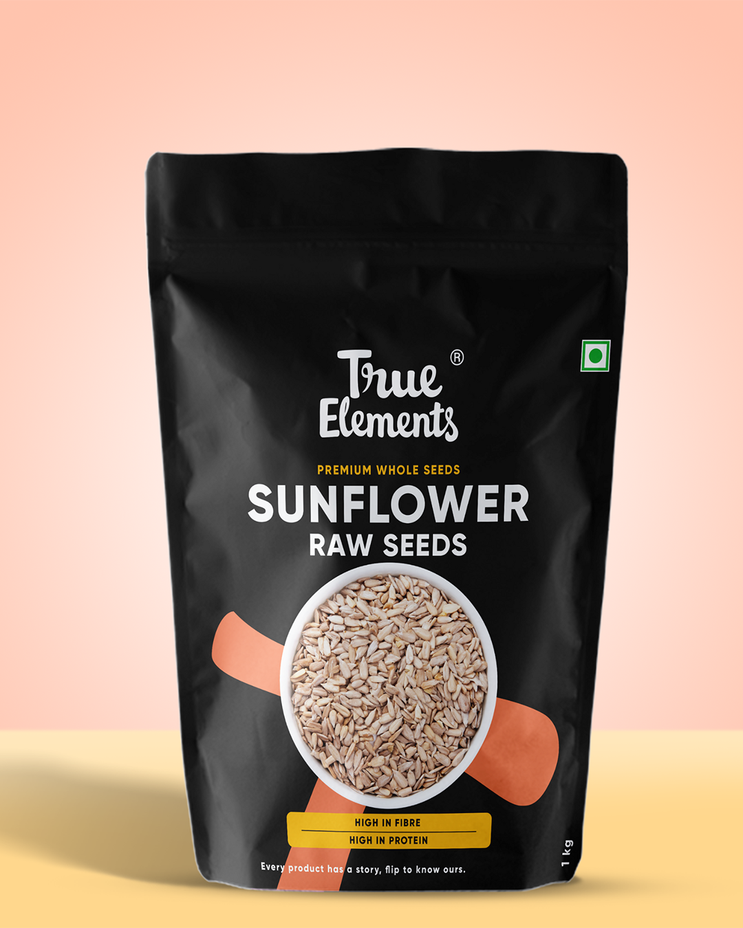 True elements raw sunflower seeds 1kg Pouch (Premium Whole Seeds)