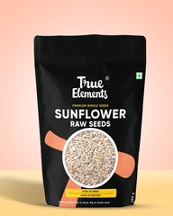 True elements raw sunflower seeds 500g Pouch (Premium Whole Seeds)