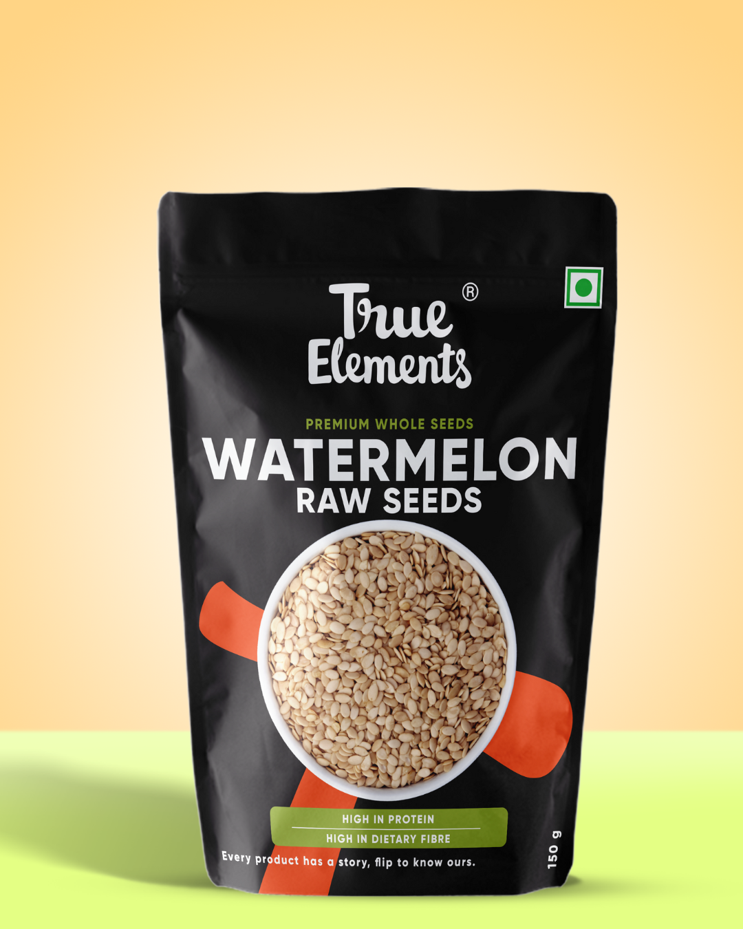 True elements raw watermelon seeds 150g Pouch (Premium Whole Seeds)