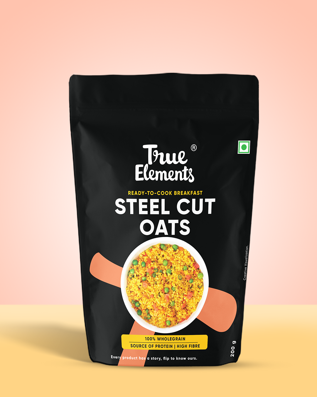 True elements steel cut oats 200gm Pouch.