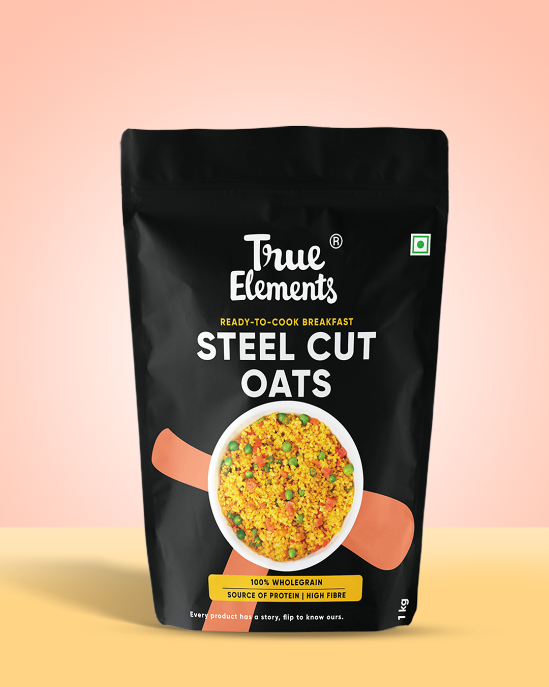 True elements steel cut oats 1kg Pouch.