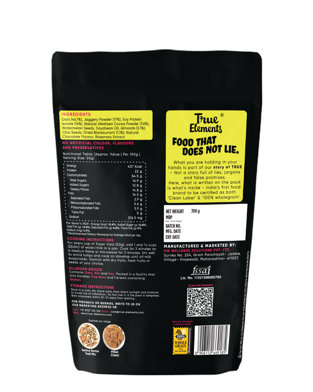Protein Oats Dark Chocolate 700g  - (Contains 22g Protein)