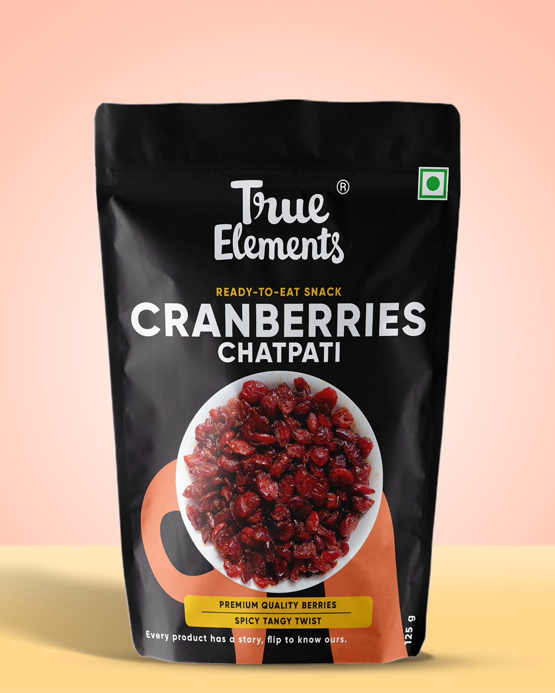 True Elements Chatpati Cranberries 125gm ready to eat snack