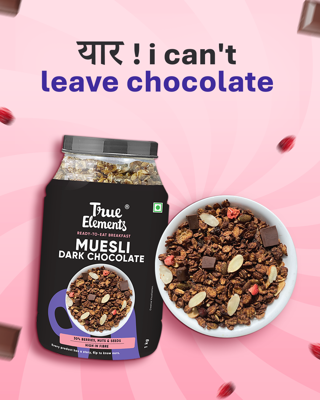 Dark Chocolate Muesli 1kg (Contains 14.3g Protein)