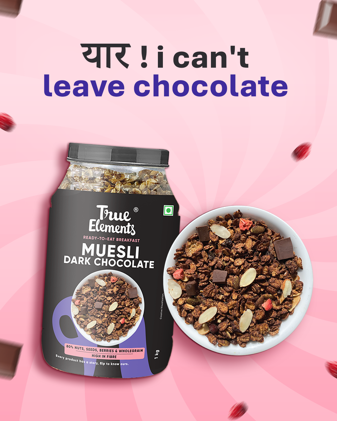 Dark Chocolate Muesli 1kg (Contains 14.3g Protein)