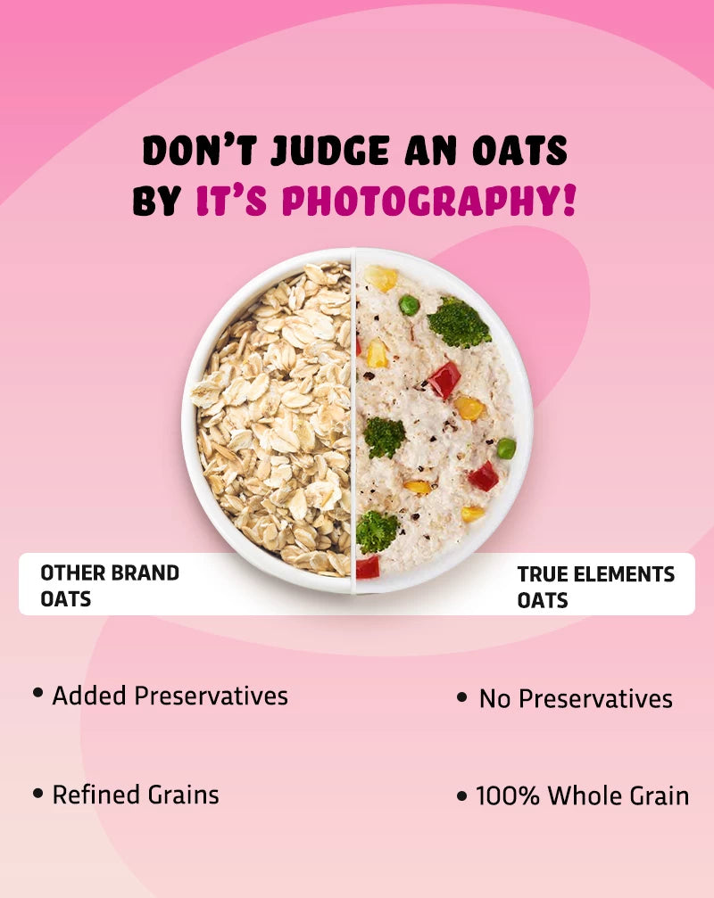 True elements oats are 100% whole grain and come with no preservatives