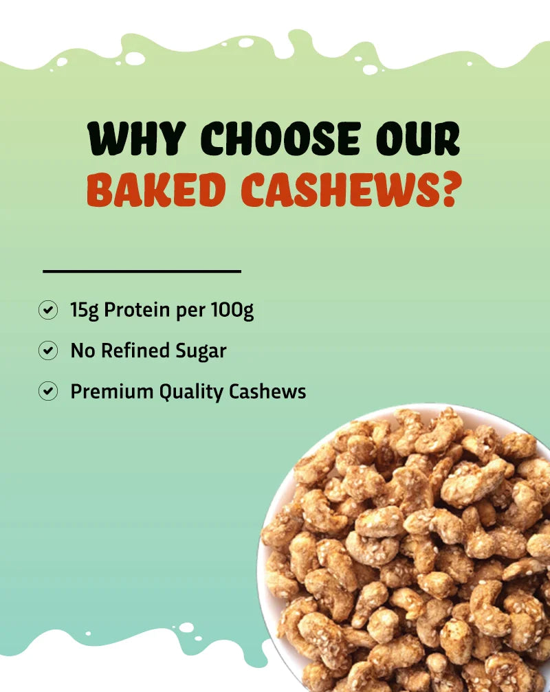True Elements Baked Cashews Jaggery Spiced Premium Dry Fruits with no refined sugar