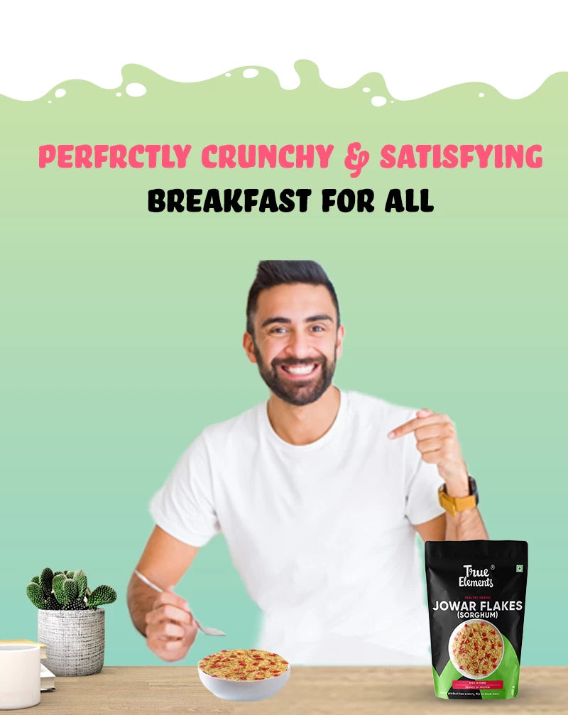 True Elements Jowar Flakes crunchy and satisfying breakfast.