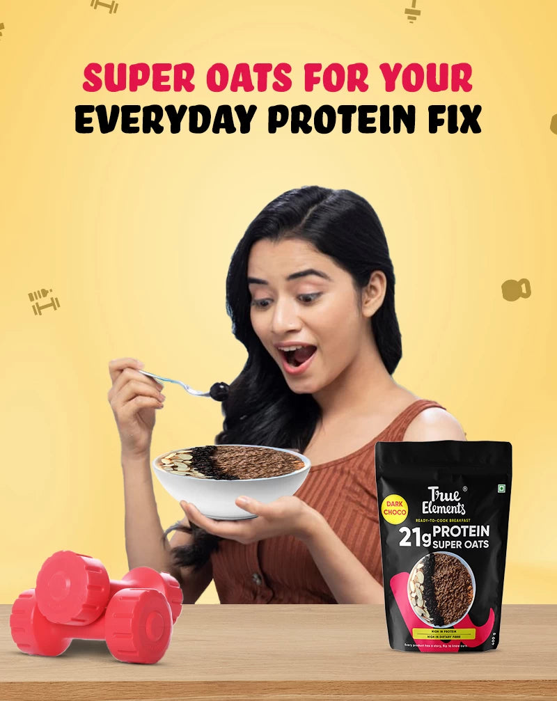 Fulfil your daily Protein needs with true elements Super Oats