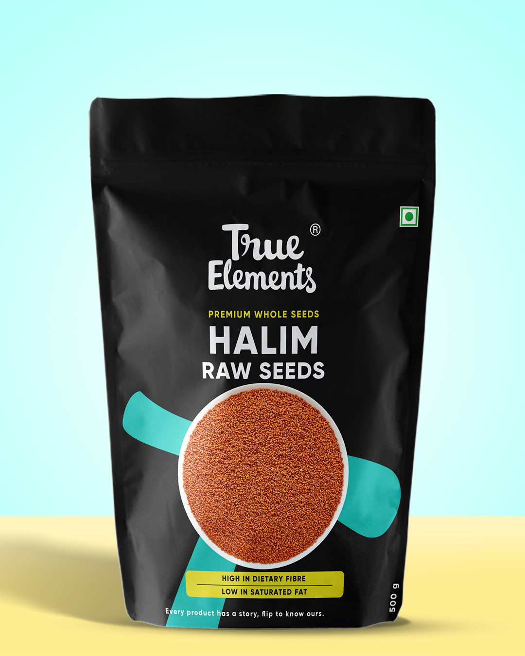 True elements raw halim seeds 500g Pouch (Premium Whole Seeds)