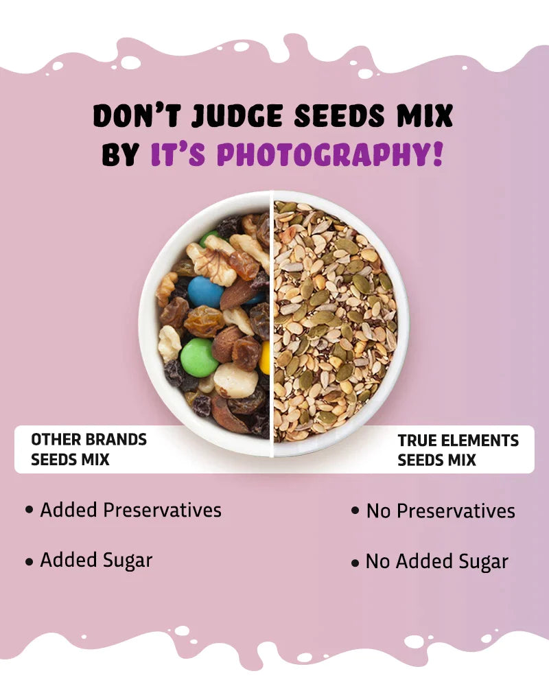 True elements seeds mix comes with no preservatives and no added sugar