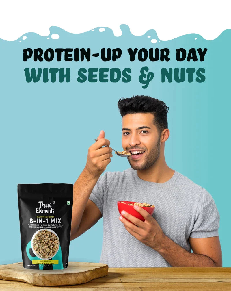 Maximise protein intake with 8 in 1 seeds mix.