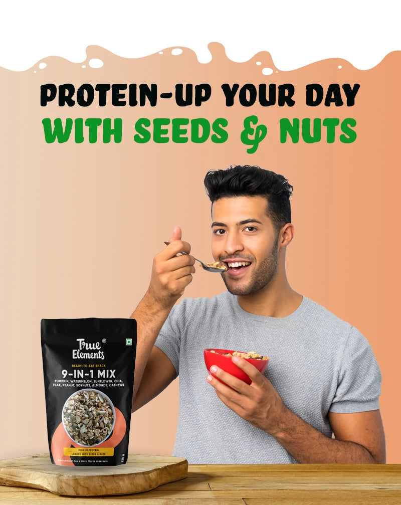 Maximise protein intake with 9 in 1 seeds mix.
